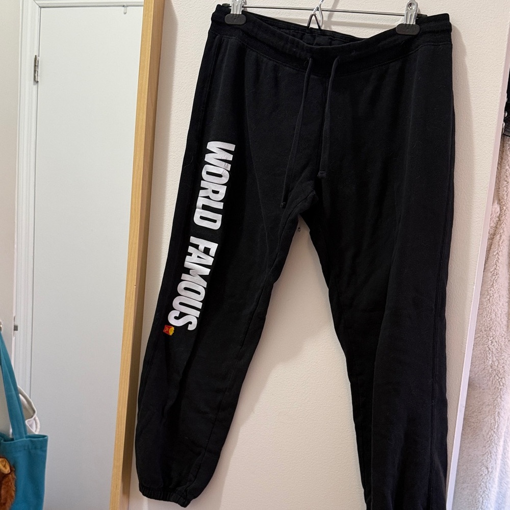 McDonald's Black Sweatpants with “World Famous” fries logo